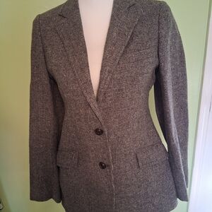 Vintage Wool 2 Button Blazer With Patch Elbows